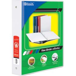 Bazic Products 1-1/2 in. W X 10.39 in. L 3-Ring White View Binder