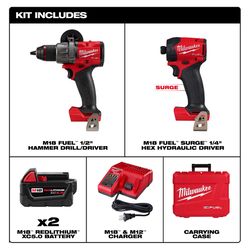 Milwaukee M18 Fuel Cordless Brushless 2 Tool Combo Kit