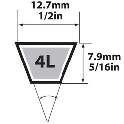 Mitsuboshi FHP General Utility V-Belt 0.5 in. W X 21 in. L For Fractional Horsepower Motors