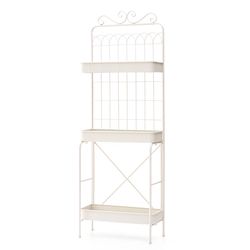 Glitzhome 68 in. H White Metal Plant Stand