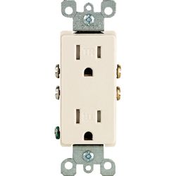 Leviton Decora 15 amps 125 V Duplex Light Almond Outlet 5-15R 1 pk