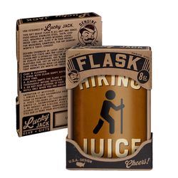 Lucky Jack 8 oz Stainless Steel Hiking Juice Hip Flask