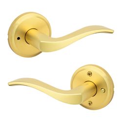Kwikset Sedona Transitional Satin Brass Privacy Lever