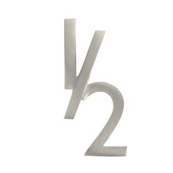 Architectural Mailboxes 4 in. Silver Brass Screw-On Number 1/2 1 pc