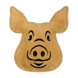 Territory For Dog Black/Natural Leather Pig Squeak Dog Toy All Pet Sizes 1