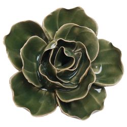 Chive English Garden 1.8 in. H X 3.7 in. L Glazed Green Ceramic Ranunculus Wall Flower