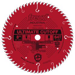 Freud 8 in. D X 5/8 in. Crosscutting TiCo Hi-Density Carbide Circular Saw Blade 64 teeth 1 pk