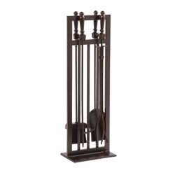 Pleasant Hearth Brown Steel Fireplace Tool Set