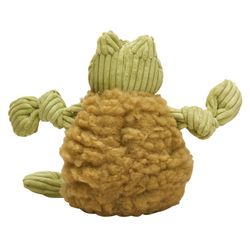 HuggleHounds FlufferKnottie For Dog Brown/Green Fleece Fiona Frog Dog Toy Small 1