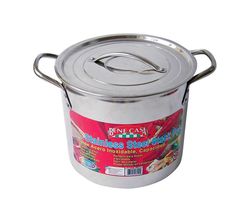 Bene Casa Stainless Steel Stock Pot 9.21 in. 12 qt Silver