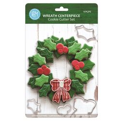 R&M International Corp Wreath Cookie Cutter Set Silver 4 pc