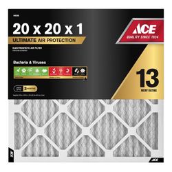 Ace 20 in. W X 20 in. H X 1 in. Synthetic 13 MERV Pleated Air Filter 1 pk