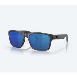 Costa Paunch Sunglasses Men's Smoke Crystal Frame Blue Mirror 580P Lens Polarized