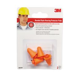3M 28 dB Polyurethane Foam Band Ear Plugs Orange 2 pair