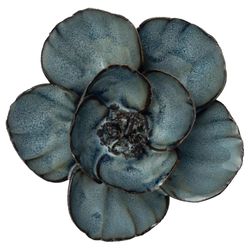 Chive France 2 in. H X 4 in. L Glazed Blue Grey Ceramic Lotus Wall Flower