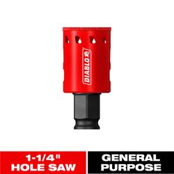 Diablo 1-1/4 in. Diamond Grit 5.52 in. L X 1/4 in. D Hole Saw