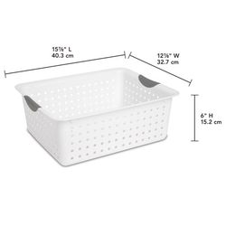Sterilite 1.5 cu ft White Storage Bin 6 in. H X 12.875 in. W X 15.875 in. D Stackable