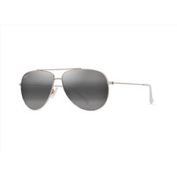 Maui Jim Hauoli Sunglasses Unisex Shiny Light Gold w/Crystal Frame Neutral Gray Lens Polarized