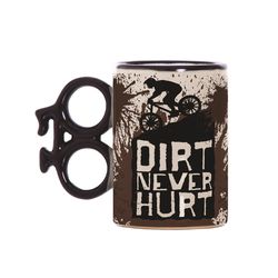 Scobie 18 oz Black/Brown Ceramic Dirt Never Hurt Bike Mug 1 pk