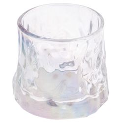 Karma 3 in. H Strawberry Glass Iridescent Sparkle Votive
