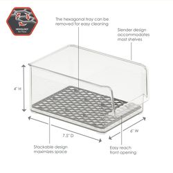 Spectrum Hexa 4 in. H X 6 in. W X 7.5 in. D Plastic Fridge Bins Storage