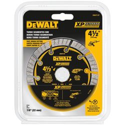 DeWalt XP Extended Performance 4-1/2 in. D X 7/8 in. X 0.06 in. thick Diamond Turbo Segmented Cut-Of