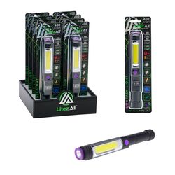 LitezAll 400 lm Black LED Work Light Flashlight AA Battery