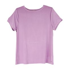 FitKicks Crossover L Short Sleeve Women's Round Neck Pink Cross Back Tee Shirt