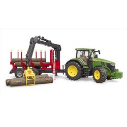 Bruder John Deere Tractor with Forestry Trailer Multicolored