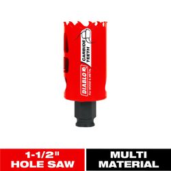 Diablo Snap-Lock Plus 1-1/2 in. Carbide Tipped 2-3/8 in. L X 3/8 in. D Hole Saw