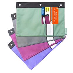 Bazic Products 6.9 in. H X 9.6 in. W X 3/8 in. D Pencil Pouch Assorted