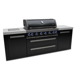 Mont Alpi MAI805-BSS 6 Burner Natural Gas/Propane Grill Black/Silver