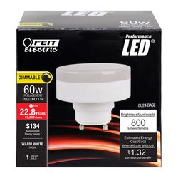 Feit Specialty GU24 LED Bulb Warm White 60 Watt Equivalence 1 pk