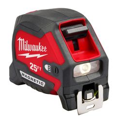 Milwaukee 25 ft. L X 2.05 in. W Compact Wide Blade with LED Light Magnetic Tape Measure 1 pk