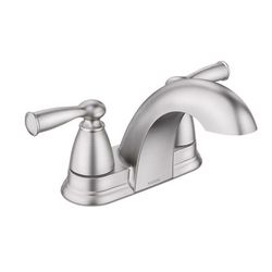 Moen Banbury 2 Brushed Nickel Traditional Centerset Bathroom Sink Faucet 4 in.