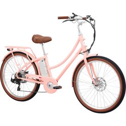 Retrospec Beaumont Rev 3 Unisex Electric City Bicycle Blush