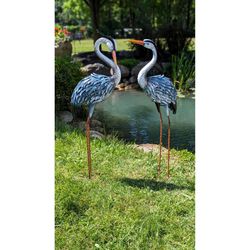 Marshall Home and Garden Assorted Metal 44 in. H X 24 in. W Heron Solar Garden Stake
