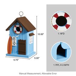 Glitzhome 10 in. H X 5 in. W X 5.75 in. L Wood Bird House