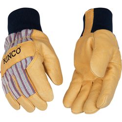 Kinco Unisex Outdoor Knit Wrist Work Gloves Gray Youth 1 pair