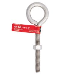 Hampton 3/8 in. X 5 in. L Stainless Stainless Steel Eyebolt Nut Included