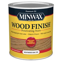 Minwax Wood Finish Semi-Transparent Weathered Oak Oil-Based Penetrating Wood Stain 1 qt