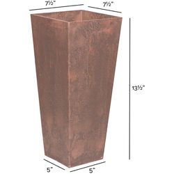 Novelty ArtStone 13.5 in. H X 7.5 in. W X 7.5 in. D Resin Ella Tall Tall Planter Rust