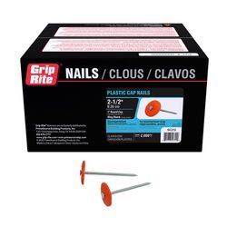 Grip-Rite 2-1/2 in. Cap Electro-Galvanized Plastic/Steel Nail Full Round Head