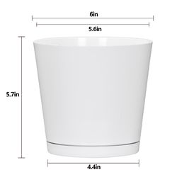 L&G 5.7 in. H X 6 in. W X 6 in. D X 6 in. D Resin Planter White