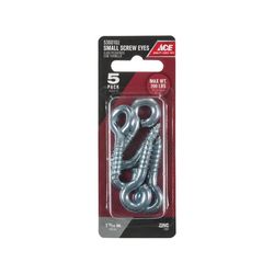 Ace 9/32 in. D X 1-15/16 in. L Zinc-Plated Steel Screw Eye 200 lb. cap. 5 pk