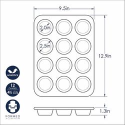 Nordic Ware Naturals 10 in. W X 13 in. L Muffin Pan Tan