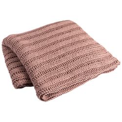 Karma Chunky Knit 50 in. L Rose Tan Cotton Throw Blanket