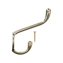 Ace 3-1/2 in. L Bright Brass Gold Brass Large Garment Coat/Hat Hook 1 pk