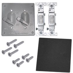 Sigma Engineered Solutions Square Die-Cast Metal 2 gang 4.84 in. H X 4.84 in. W Toggle Switch and Co