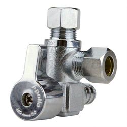 Apollo 1/2 in. PEX Barb in to X 3/8 in. Compression Brass Angle Stop Valve